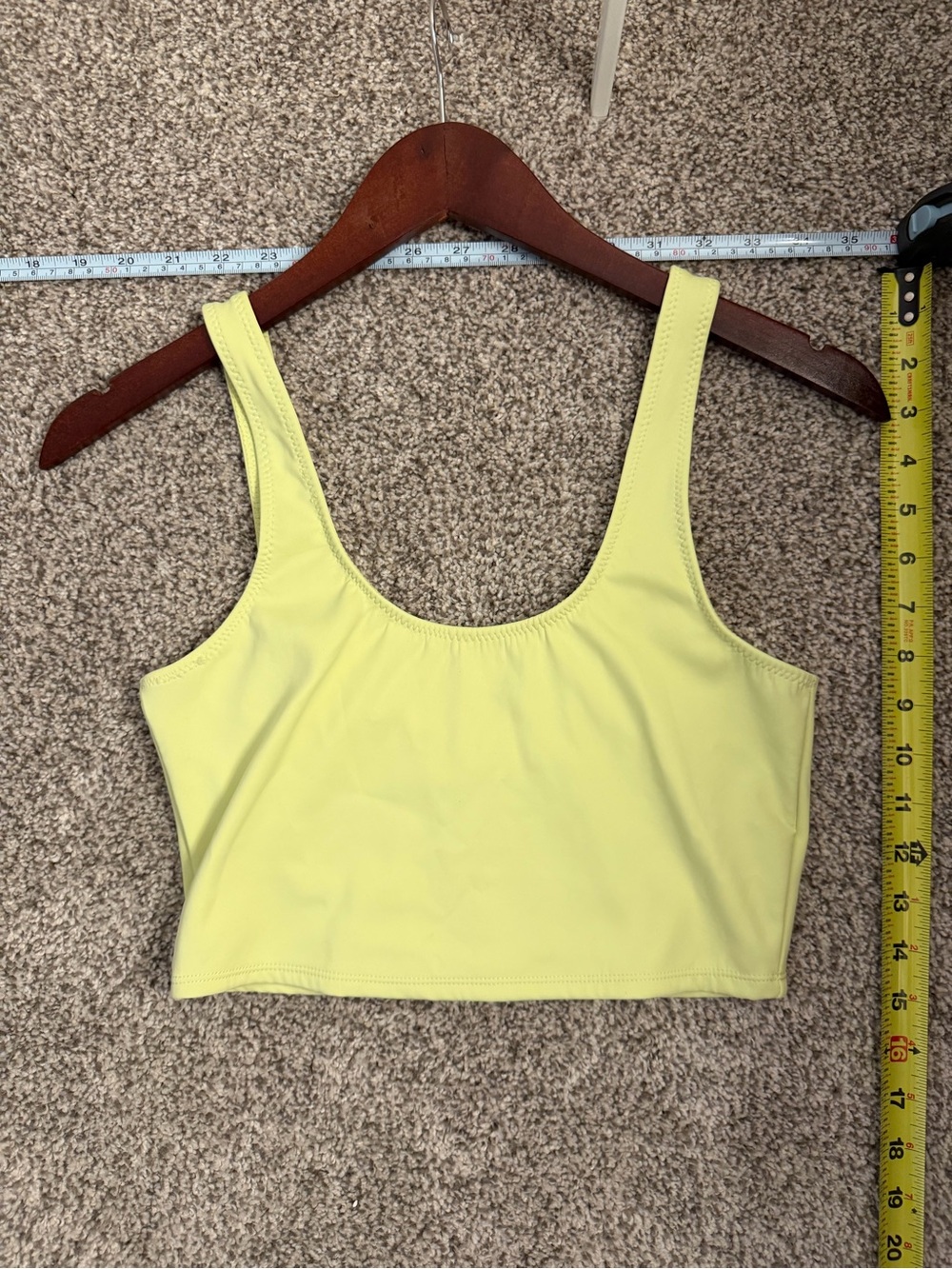 Good American Yellow Scoop Neck Bikini Top